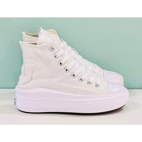 Women's Chuck Taylor All Star Move-Hi ‘White/Ivory [568498C] Sz 6 - Picture 2 of 7